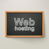 web hosting on blackboard in wooden frame N2