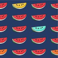 Seamless watermelon slices pattern