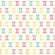 Abstract seamless background with the sign of zodiac Gemini N2