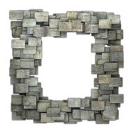 3d gray frame tile grunge pattern on white
