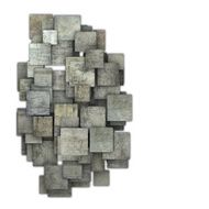 3d gray square tile grunge pattern on white