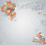 school bells books and apple
