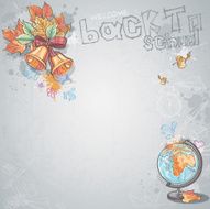 school bell autumn leaves and globe