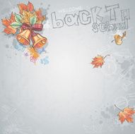 school bell and autumn leaves