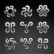 Vector Chrome Logo Set