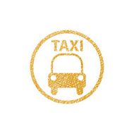 Taxi Sign vector icon with hand drawn lines texture