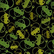 Eco friendly transport seamless background cars pattern