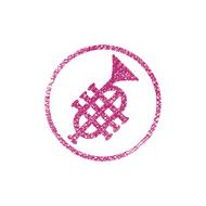 Vector icon of trumpet with hand drawn lines texture N2