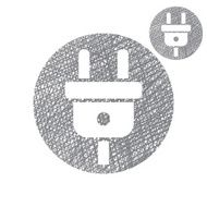 Electric cable plug input vector simple single color icon
