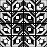 Seamless black and white geometric pattern vector stripes