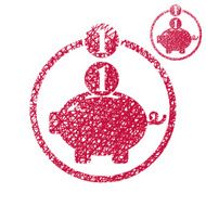 Piggy bank coins cash money savings theme vector