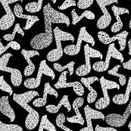 Music notes seamless pattern musical theme vector background