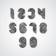 Contemporary style numbers with hand drawn lines pattern N2