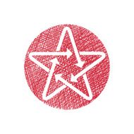 Star icon with arrows hand drawn lines texture N3