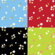 set of summer floral patterns - vector