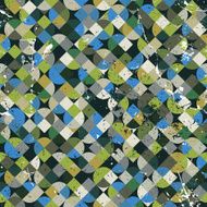 Seamless aged mosaic background in green and blue colors N2