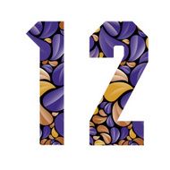 Beautiful floral numbers 1 and 2