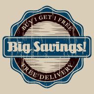 Vintage Big Savings Label
