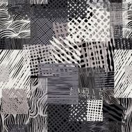 Hand drawn lines textures grunge style seamless pattern vector N5