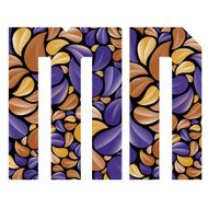 Beautiful floral alphabet letters M and N