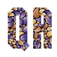 Beautiful floral alphabet letters Q and R