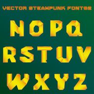 steampunk alphabet for design