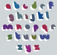 3d futuristic font with good style simple letters alphabet