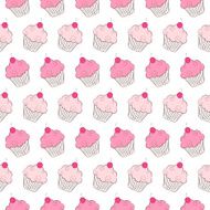 Cupcake seamless pattern N16