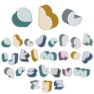 3d futuristic font with good style lined version