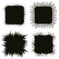 four grunge square frames