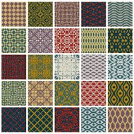 Vintage tiles with grunge textures seamless patterns