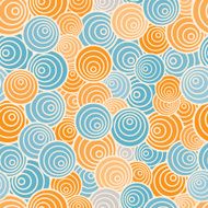 Funky style seamless pattern orange and blue vector background