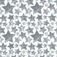 Halftone textured stars seamless pattern monochrome vector