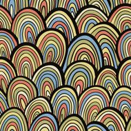 Funky retro style seamless pattern colorful vector background