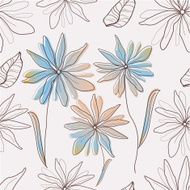 Seamless texture with flowers and butterflies Endless floral pattern