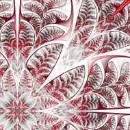 Diagonal symmetric pattern of the leaves in red