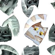 Watercolor Cats N4