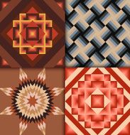 Retro colored geometric patterns background