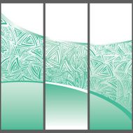 Banners set with abstract triangles