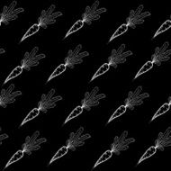 Monochrome pattern with falling carrots Seamless vector pattern