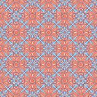 vintage floral blue and orange pattern
