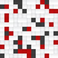 Red black and white vector mosaic