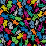 Push pins seamless background vector icon set