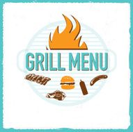 Grill Menu design template assorted bbq meats