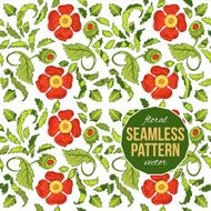 Light seamless pattern with poppies