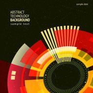 Flat style abstract retro technology corner