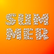 Summer lettering made of paper flowers