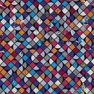 Geometric vector colorful squared maze background