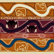 Seamless texture with a bull&#039;s head Indian style