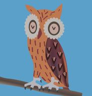 Owl Sitting On A Branch N2